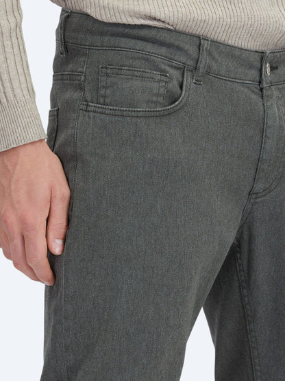 Khaki Weben Reguläre Passform Freizeit Baumwollmischung Hose
