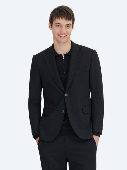 Schwarzer gestreifter Modern Fit Anzug