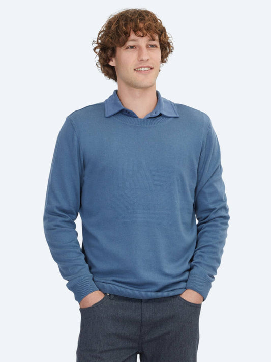 Hellblaues Strick-Sweatshirt