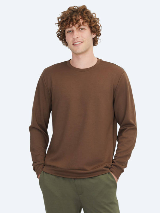 Brauner Rundhalsausschnitt Pullover