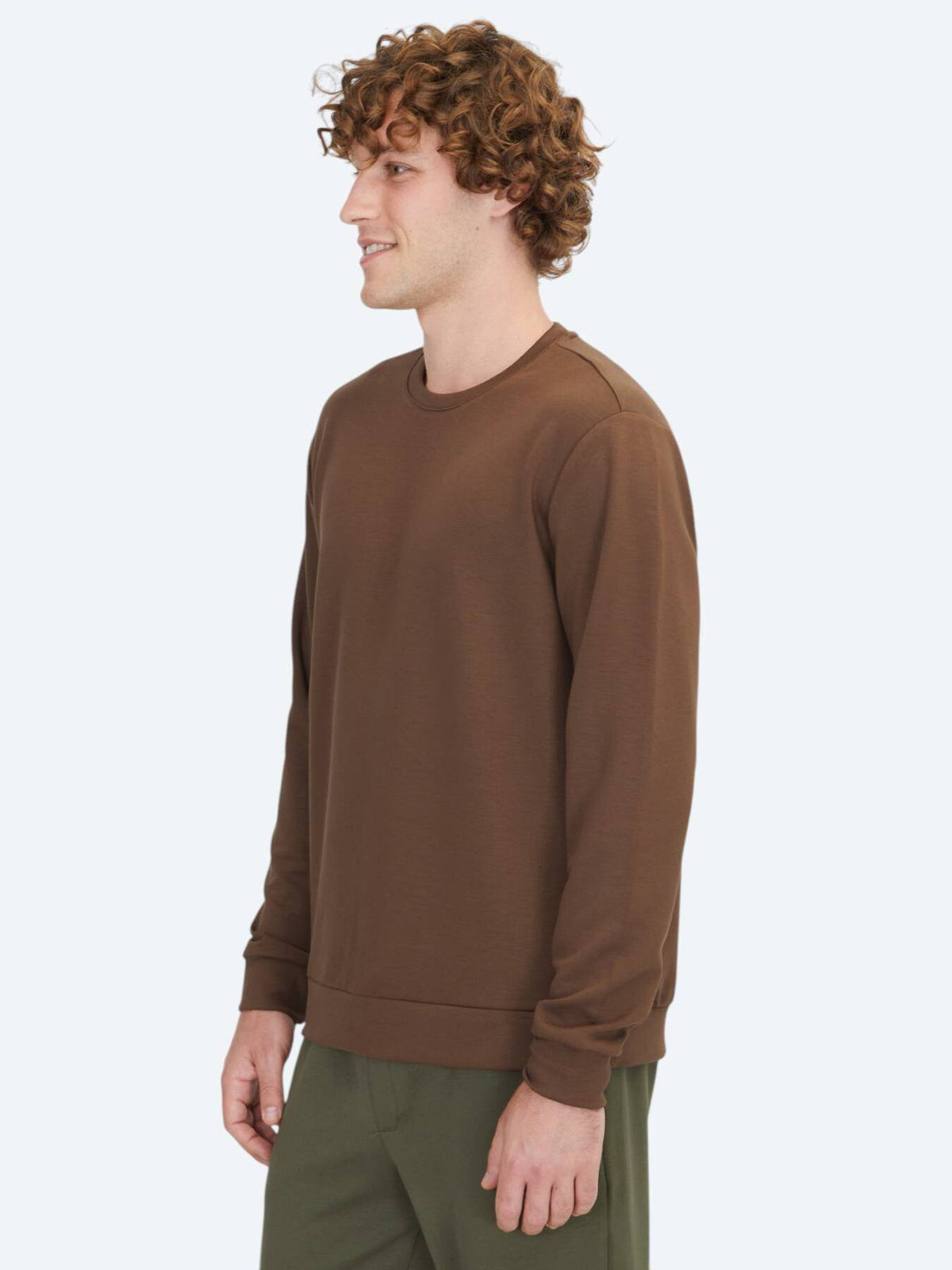 Brauner Rundhalsausschnitt Pullover