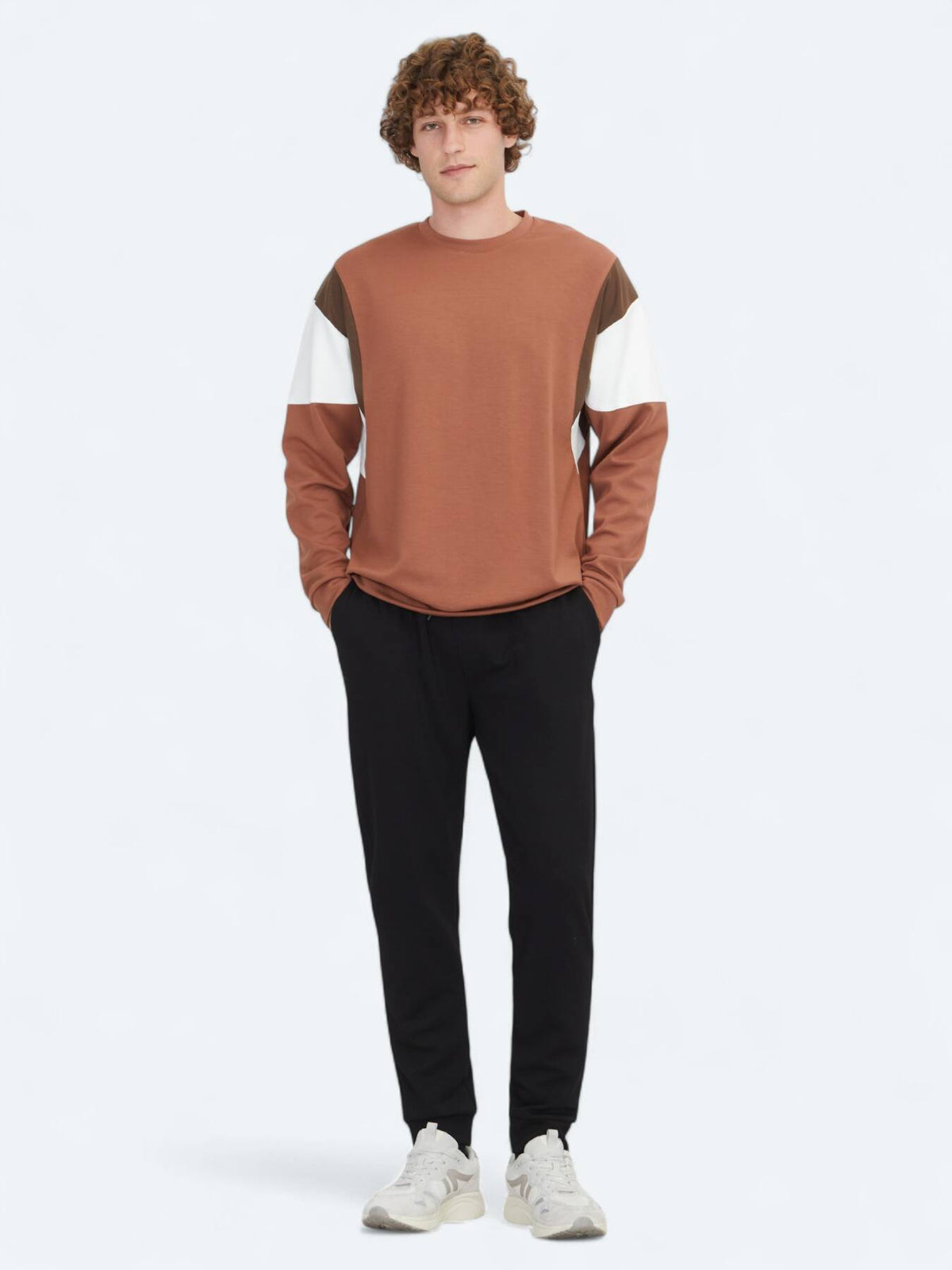 Rote Rundhals Sweatshirt