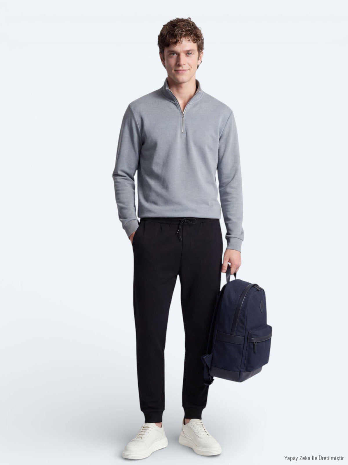 Grauer Rollkragenpullover