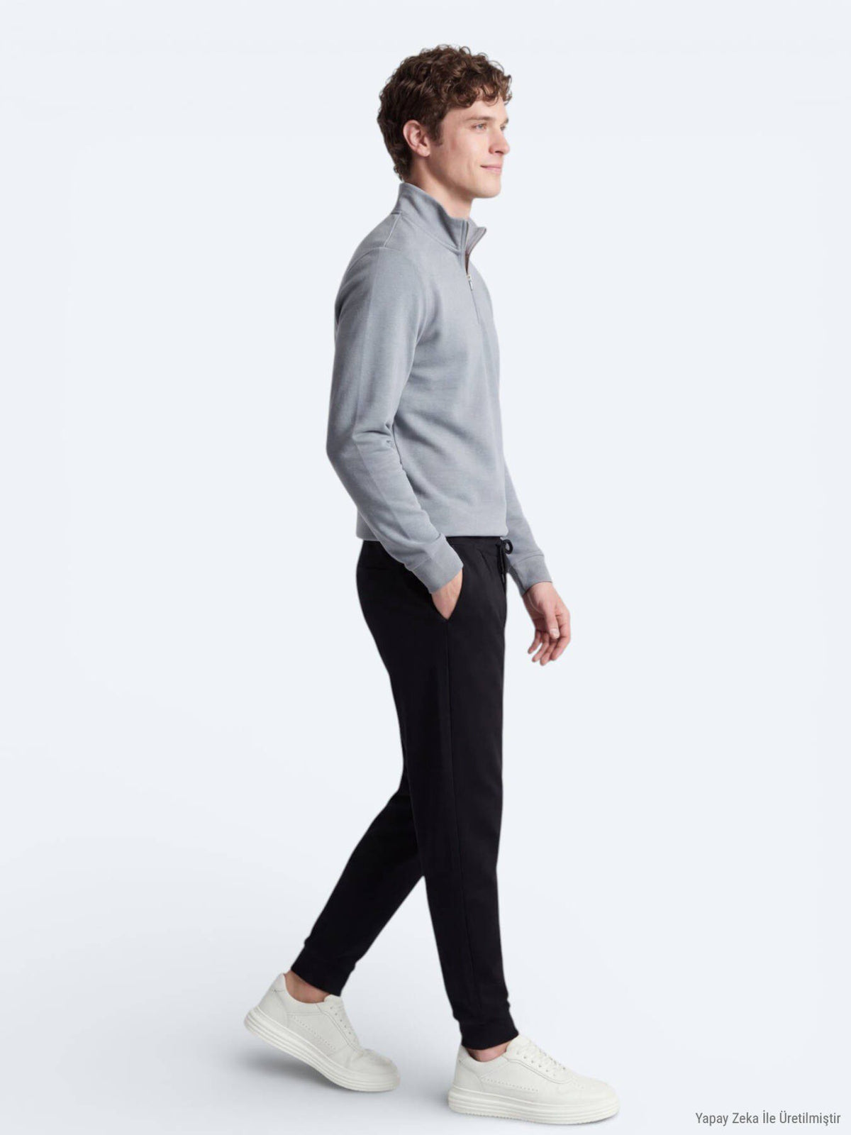 Grauer Rollkragenpullover