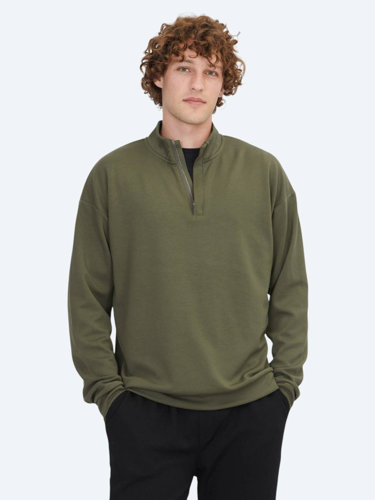 Khaki Rollkragenpullover