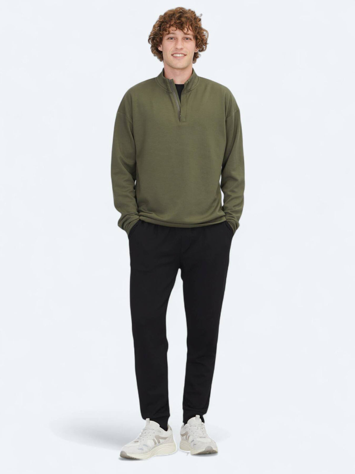 Khaki Rollkragenpullover