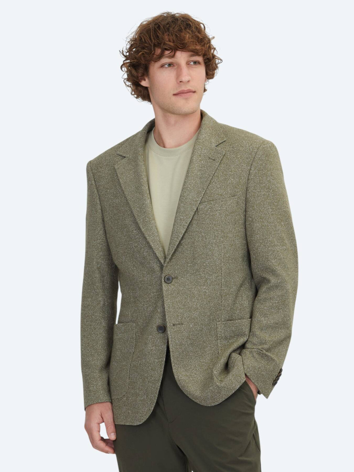 Khaki Muster Modern Fit Baumwollmischung Jacke