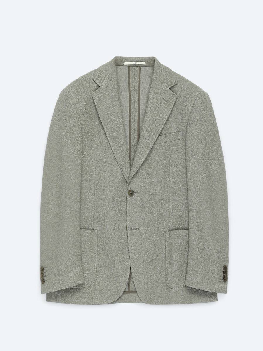 Khaki Muster Modern Fit Baumwollmischung Jacke