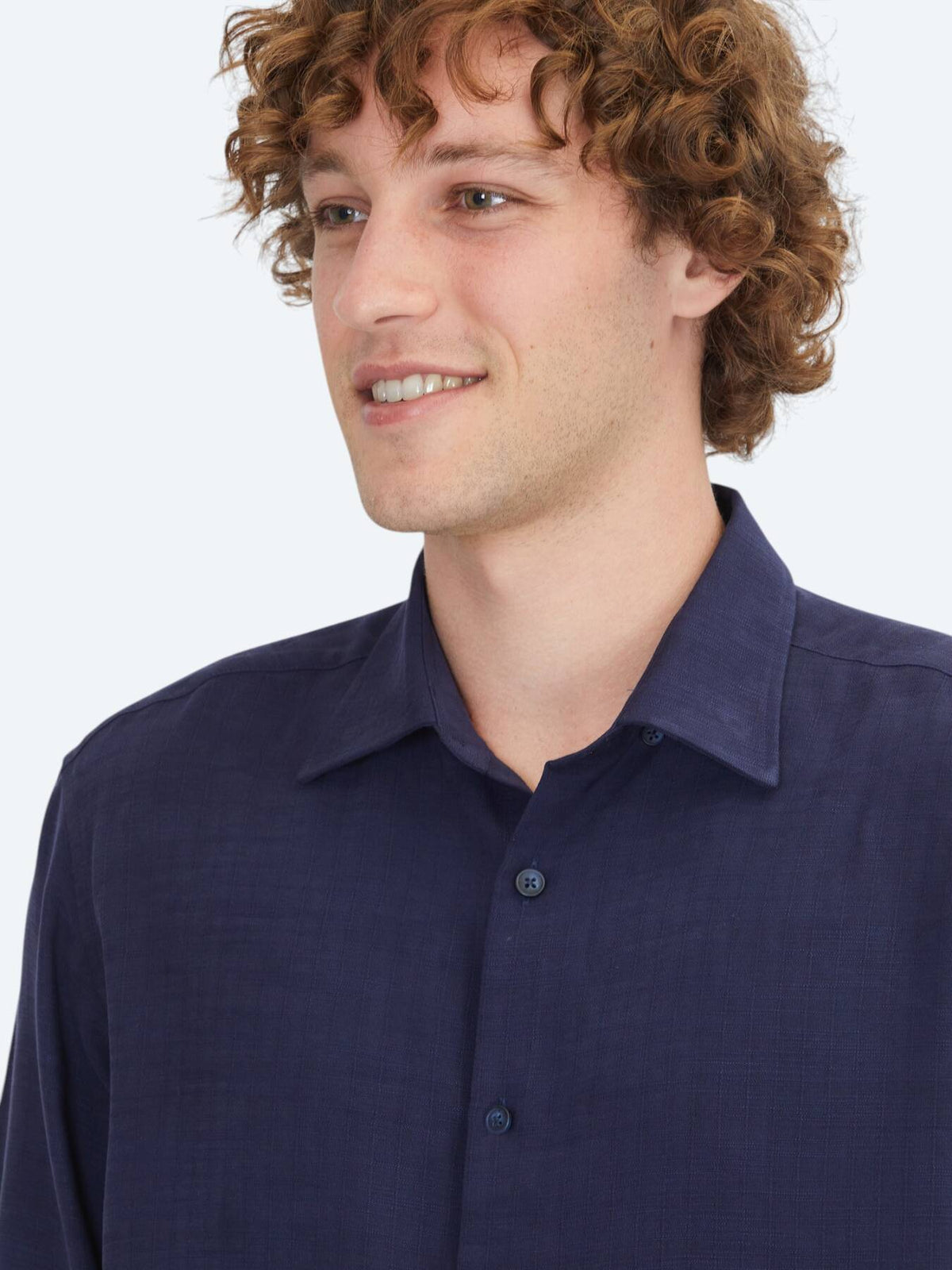 Marineblau gestreiftes Regular Fit Web-Casual-Hemd