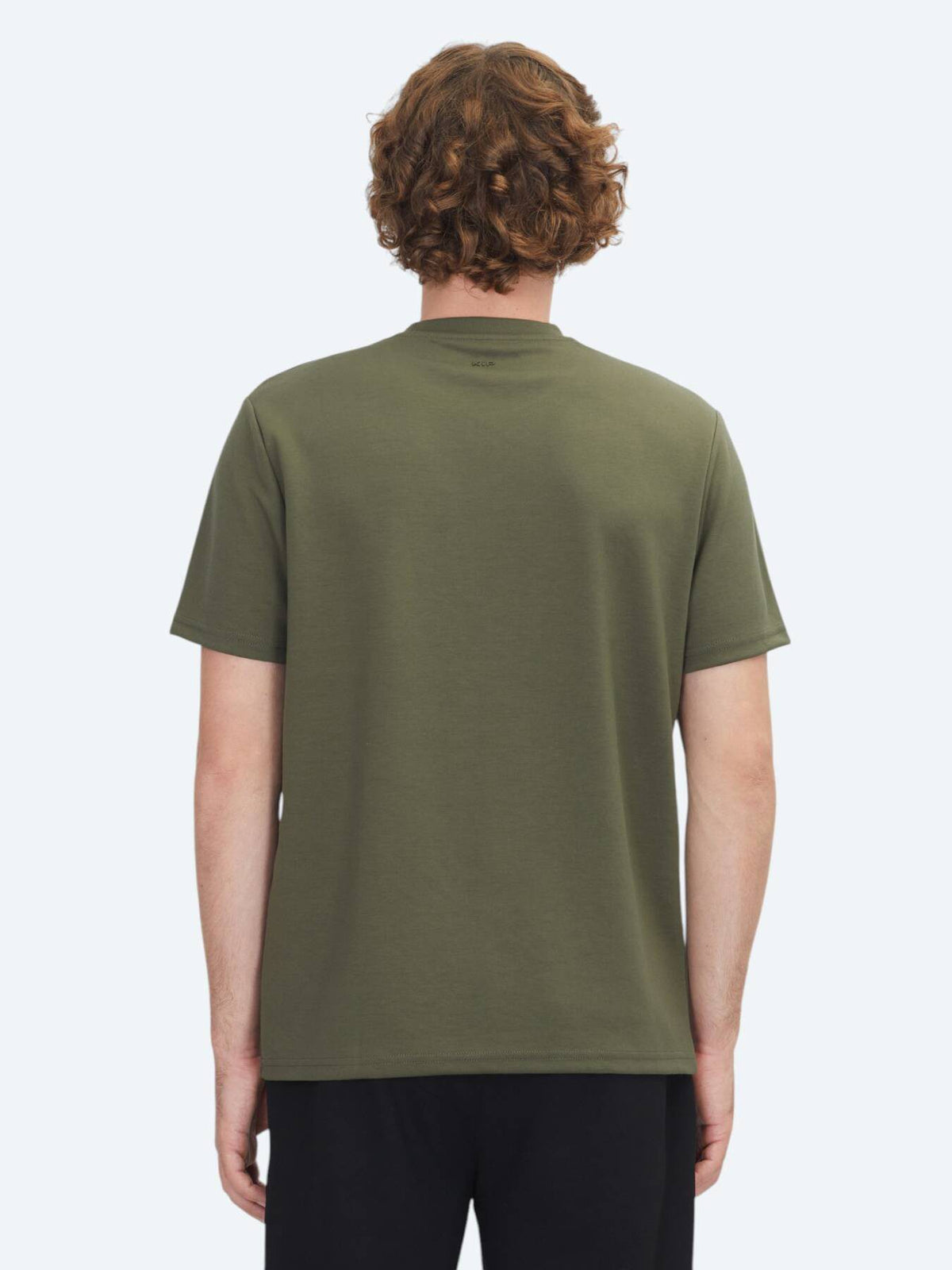 Khaki Unifarben Rundhals T-Shirt
