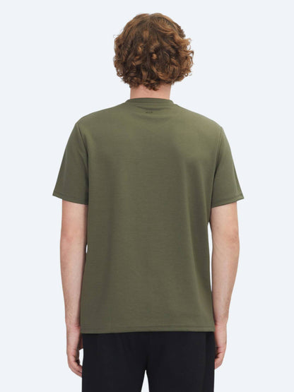 Khaki Unifarben Rundhals T-Shirt
