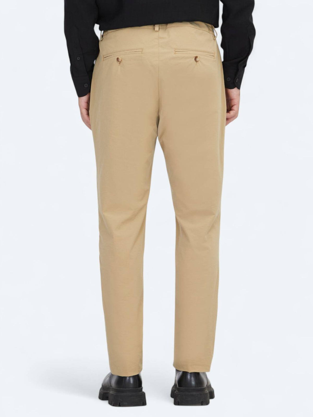 Beige Jogginghose mit Webmuster