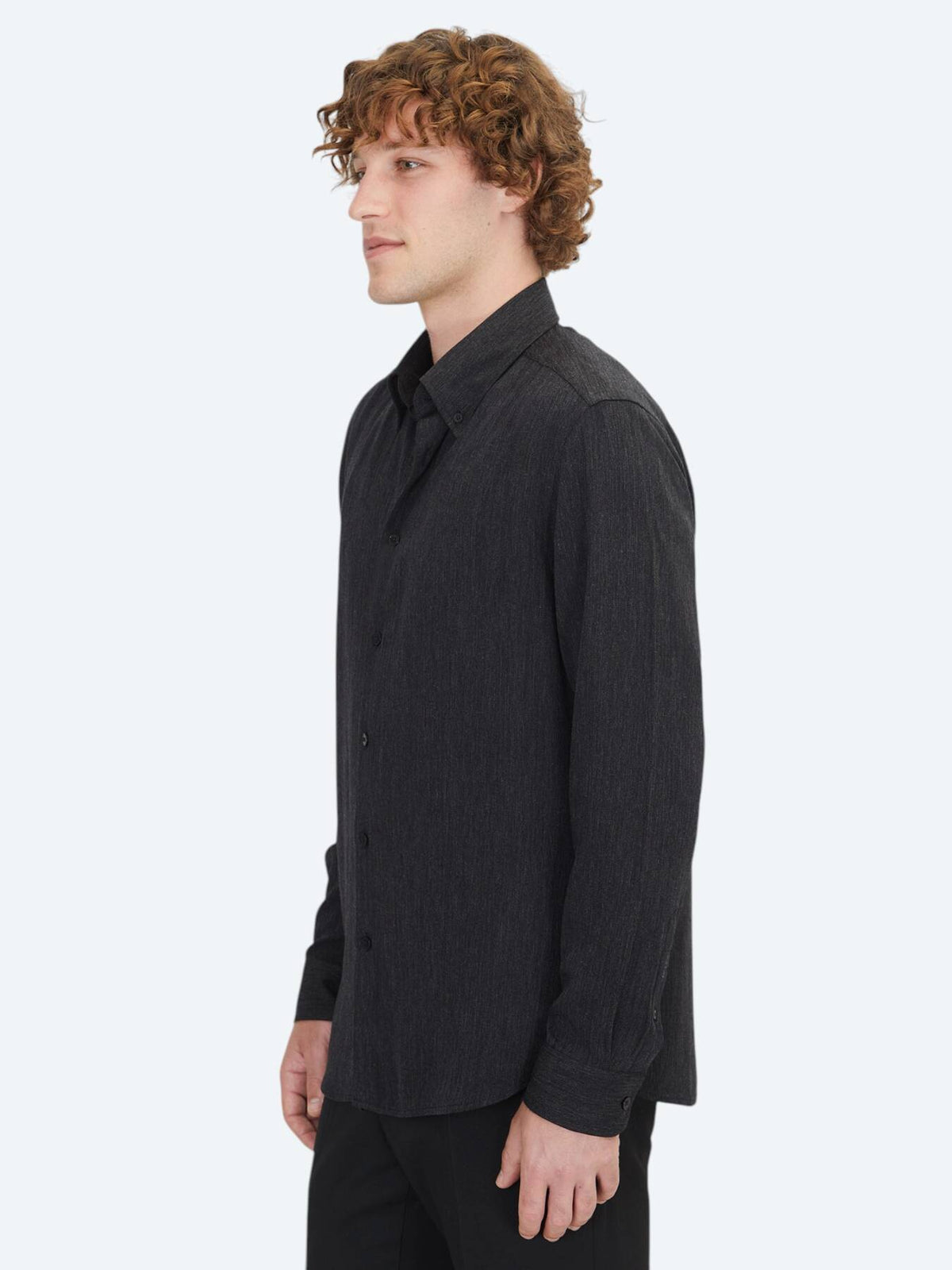 Schwarzes Regular Fit Webhemd