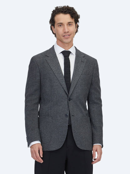 Schwarze Karierte Modern Fit Baumwolljacke