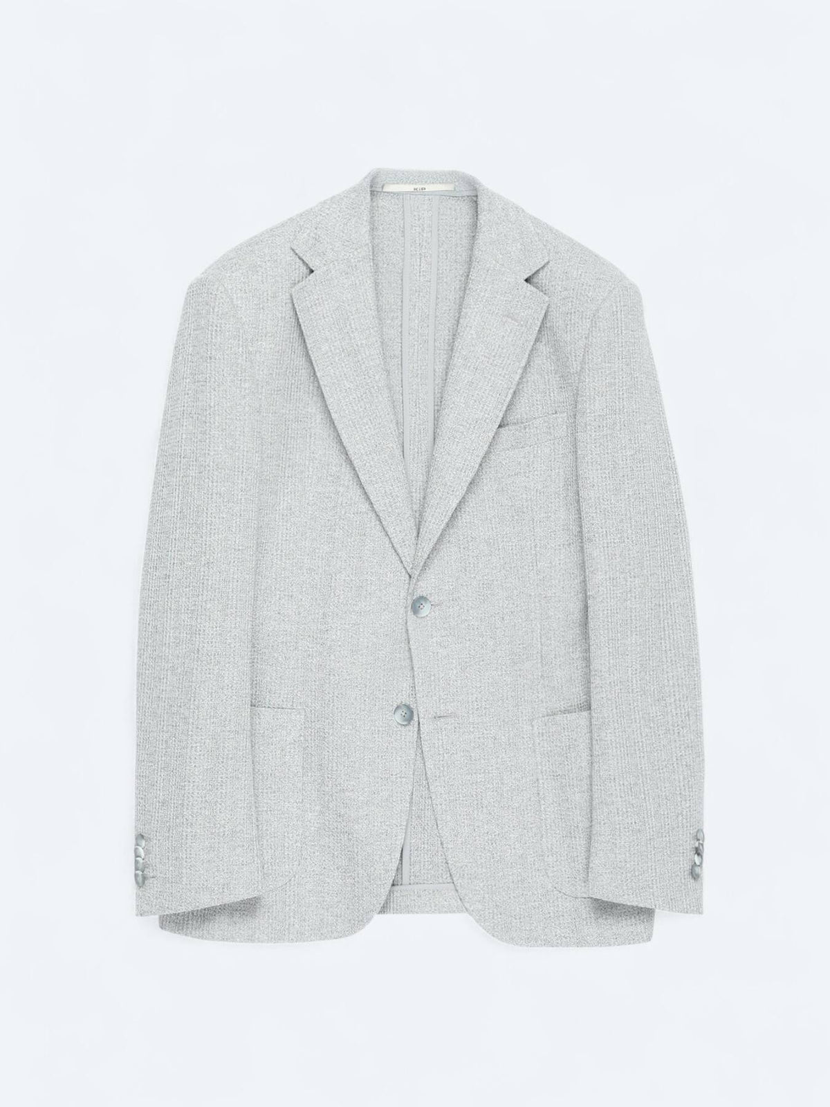 Grau karierte Modern Fit Baumwollmischung Jacke