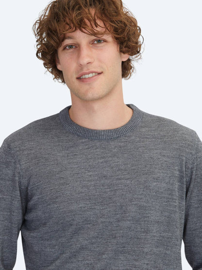 Graues Strick-Sweatshirt