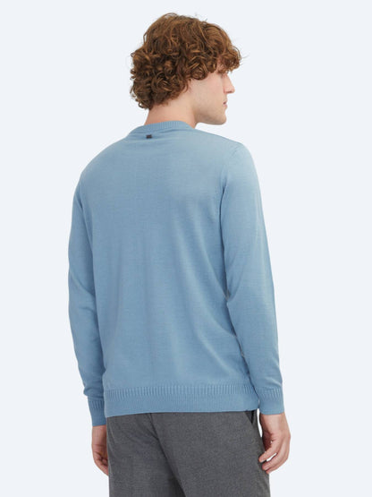 Hellblaues Strick-Sweatshirt