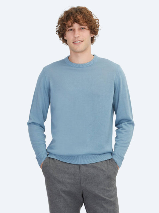 Hellblaues Strick-Sweatshirt
