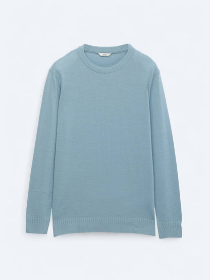 Hellblaues Strick-Sweatshirt