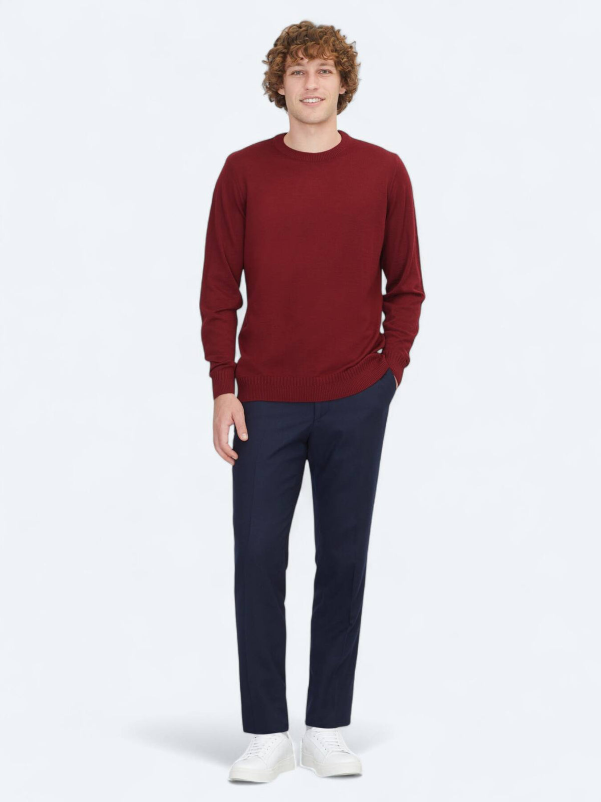 Rotes Strick-Sweatshirt