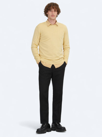 Gelbes Strick-Sweatshirt
