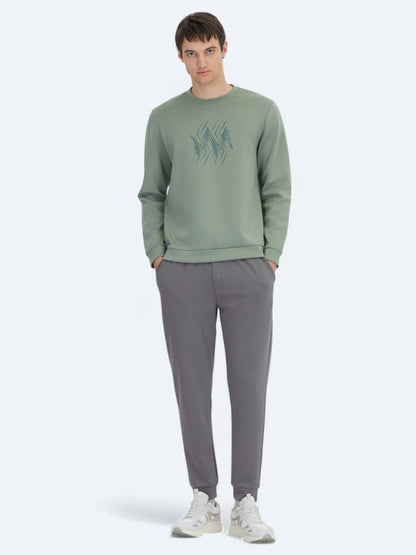 Mint Rundhalsmuster Sweatshirt