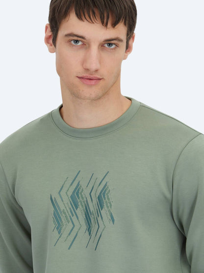 Mint Rundhalsmuster Sweatshirt