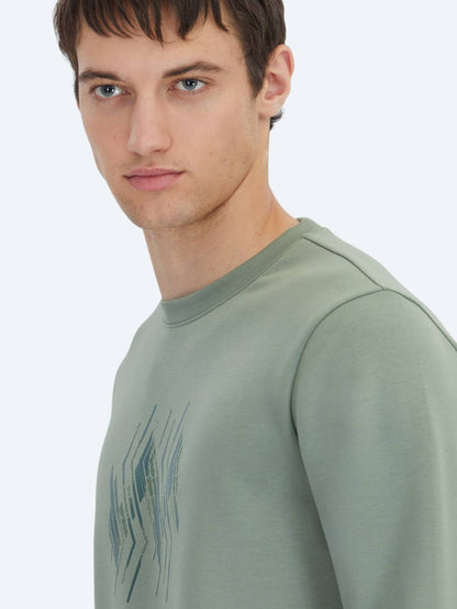 Mint Rundhalsmuster Sweatshirt