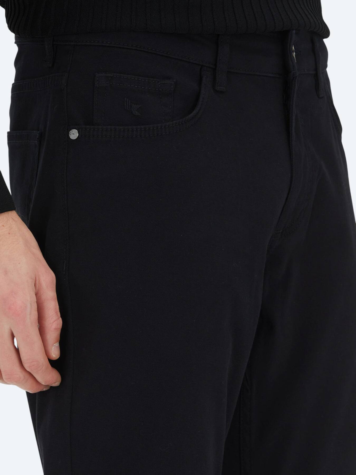 Schwarze Velours Casual Baumwollhose