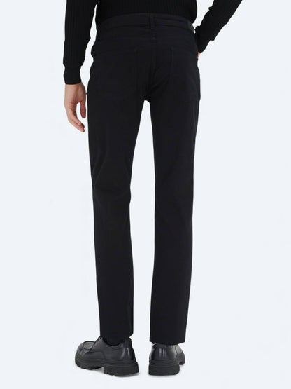 Schwarze Velours Casual Baumwollhose