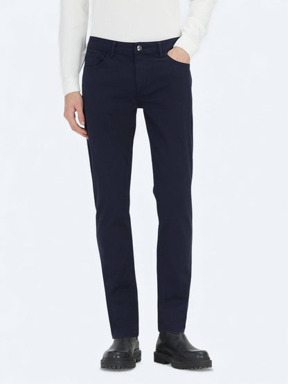 Navy Blaue Velours Casual Baumwollhose