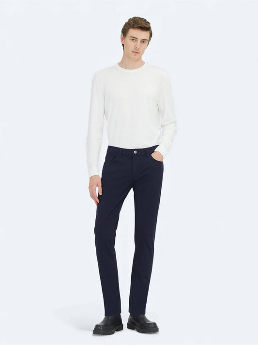 Navy Blaue Velours Casual Baumwollhose