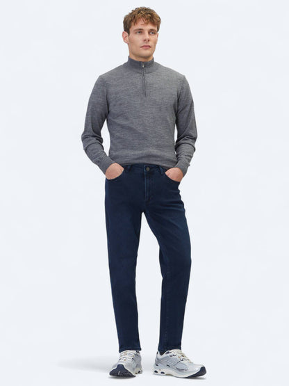 Marineblaue Velours Slim Fit Jeans