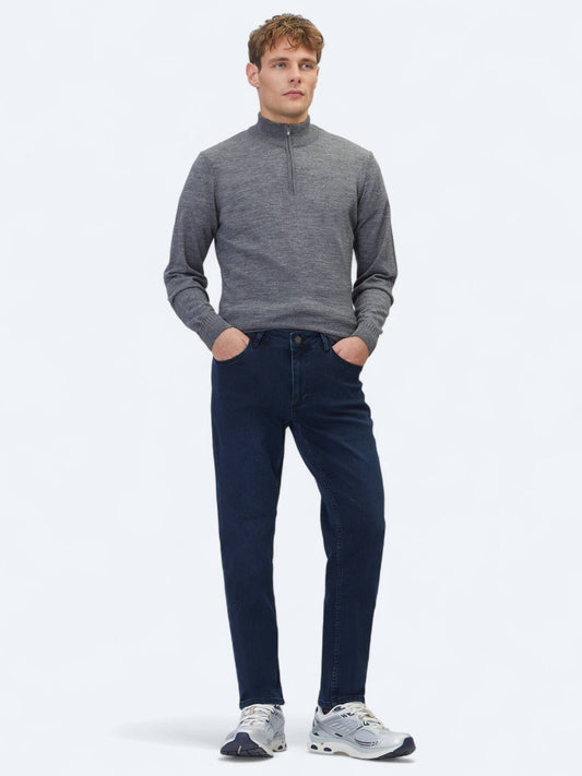 Marineblaue Velours Slim Fit Jeans