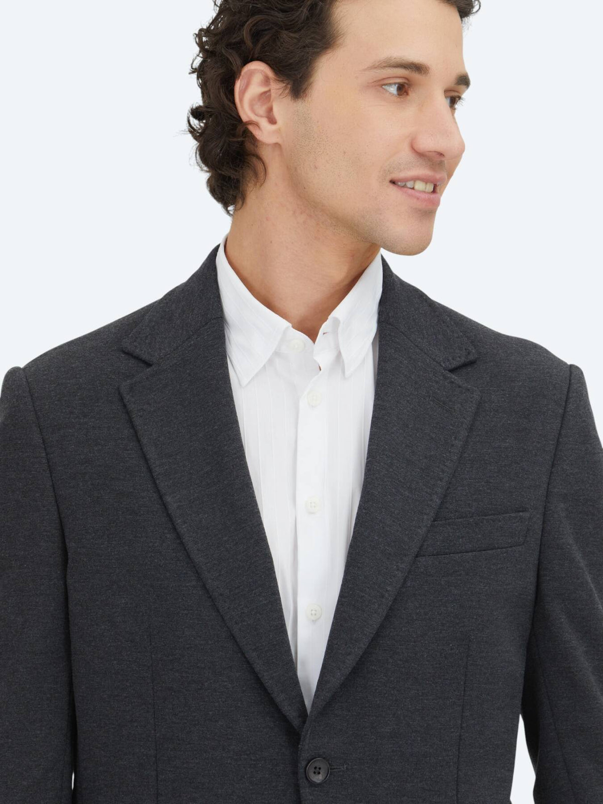 Kohle Schwarz Modern Fit Baumwollanzug