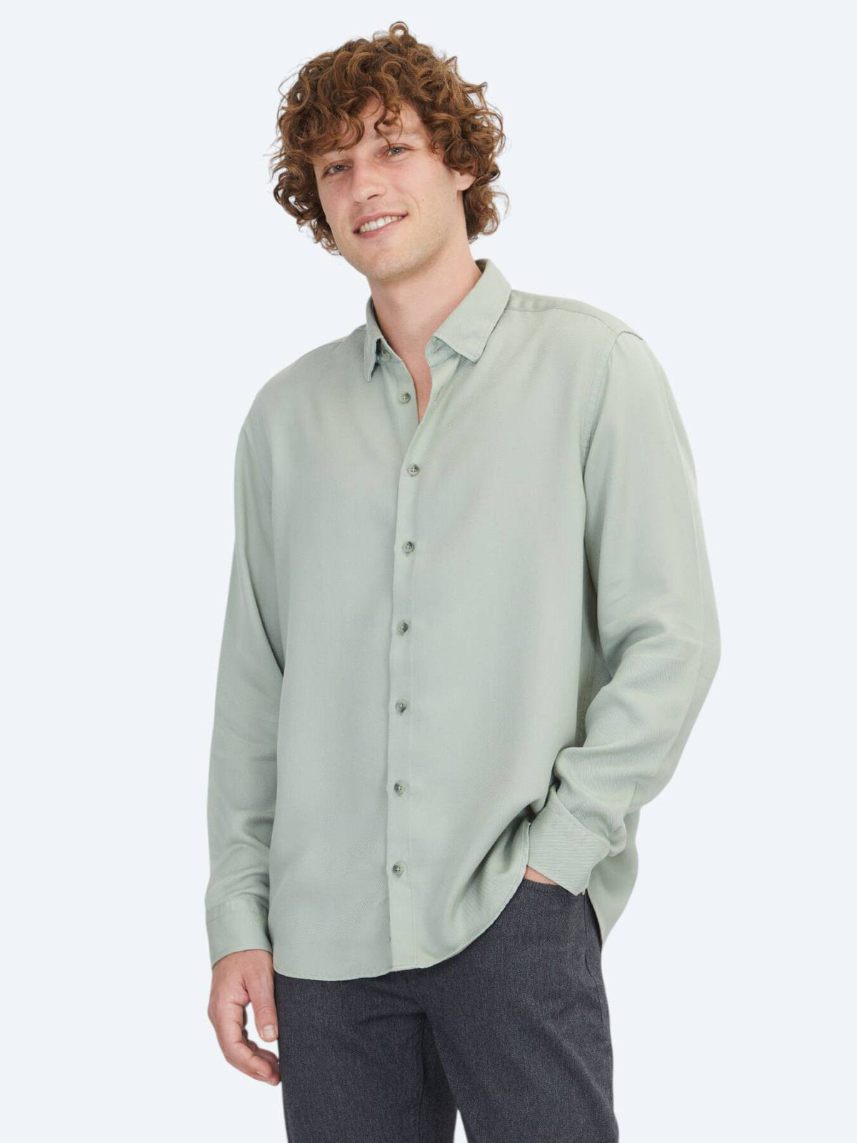 Mint Regular Fit Weben Freizeithemd