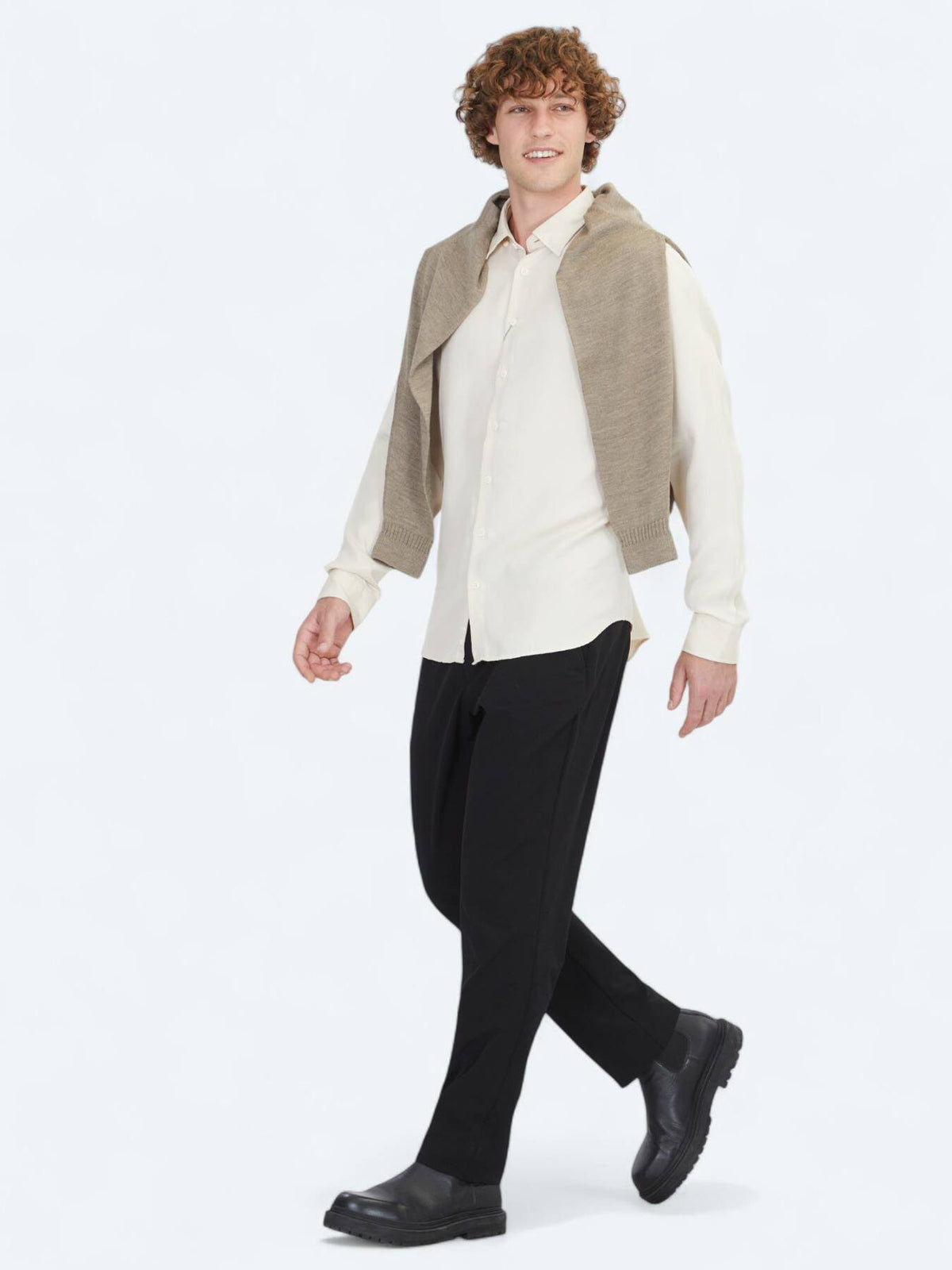 Ecru Regular Fit Weben Freizeithemd