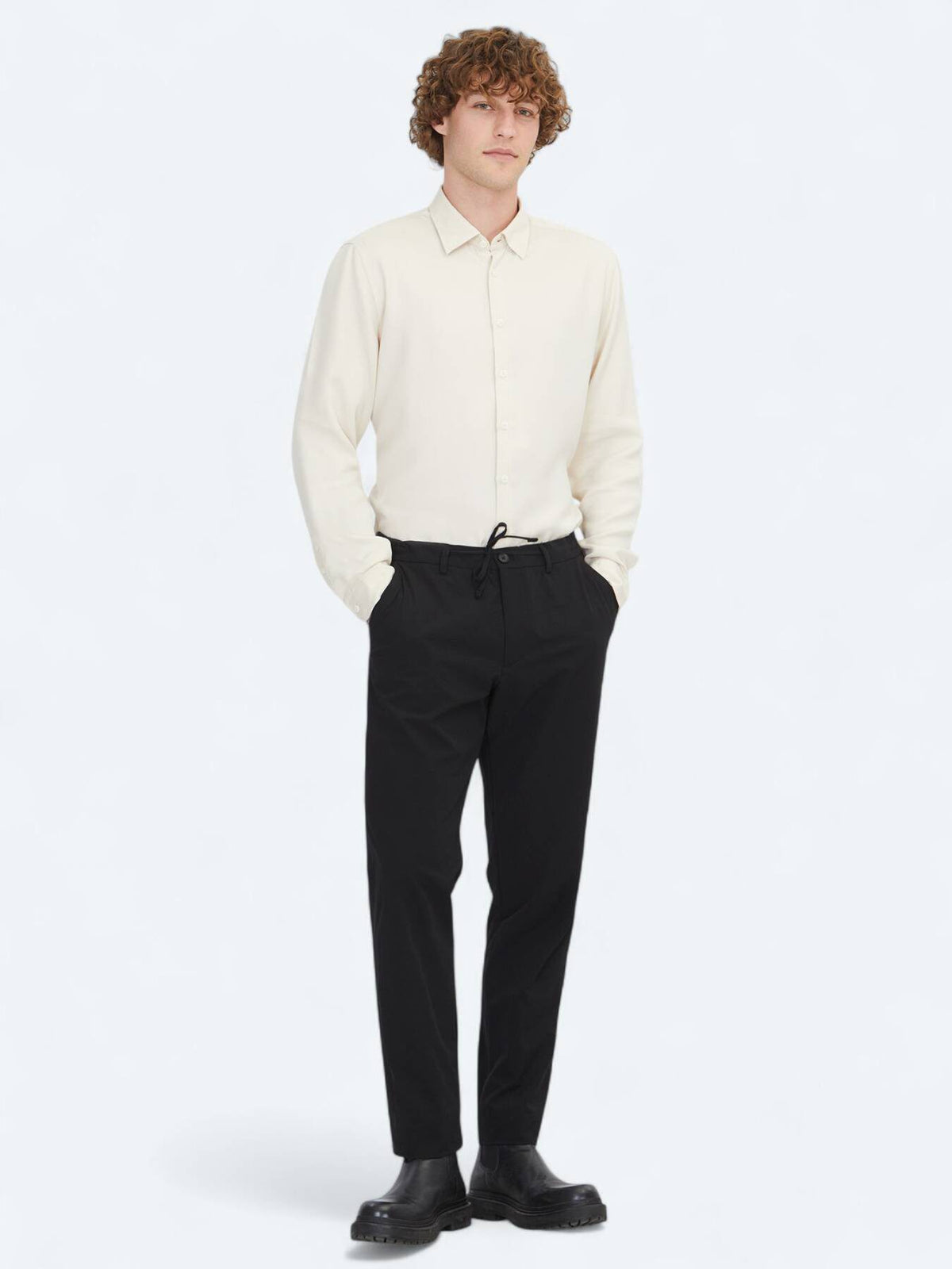 Ecru Regular Fit Weben Freizeithemd