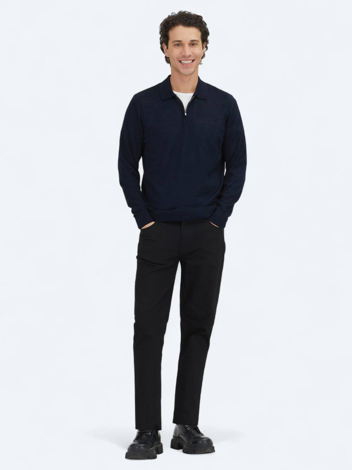 Navy Blau Strickpullover