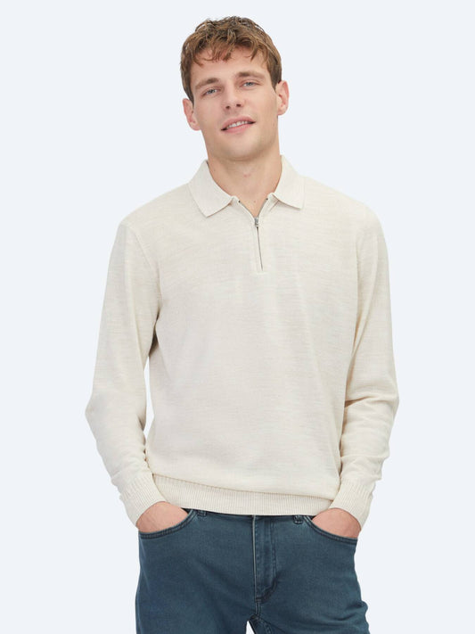 Beiger Strickpullover