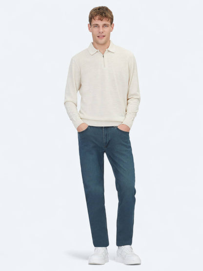 Beiger Strickpullover