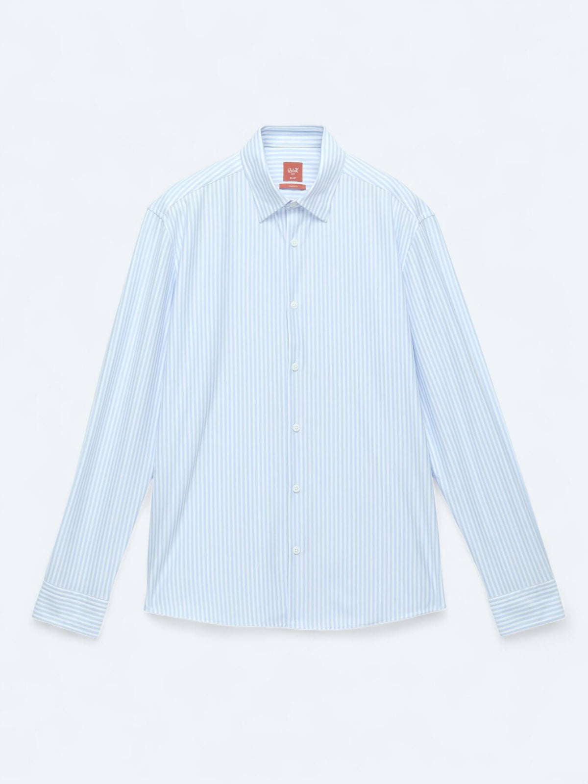 Blau Gestreiftes Regular Fit Strick Sport Baumwollmischung Hemd