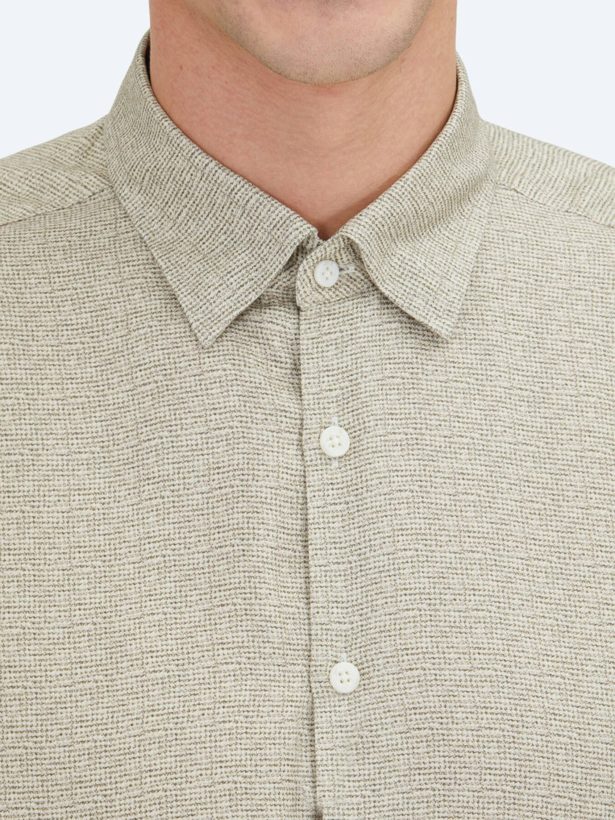 Beige Regular Fit Weben Casual 100% Baumwollhemd