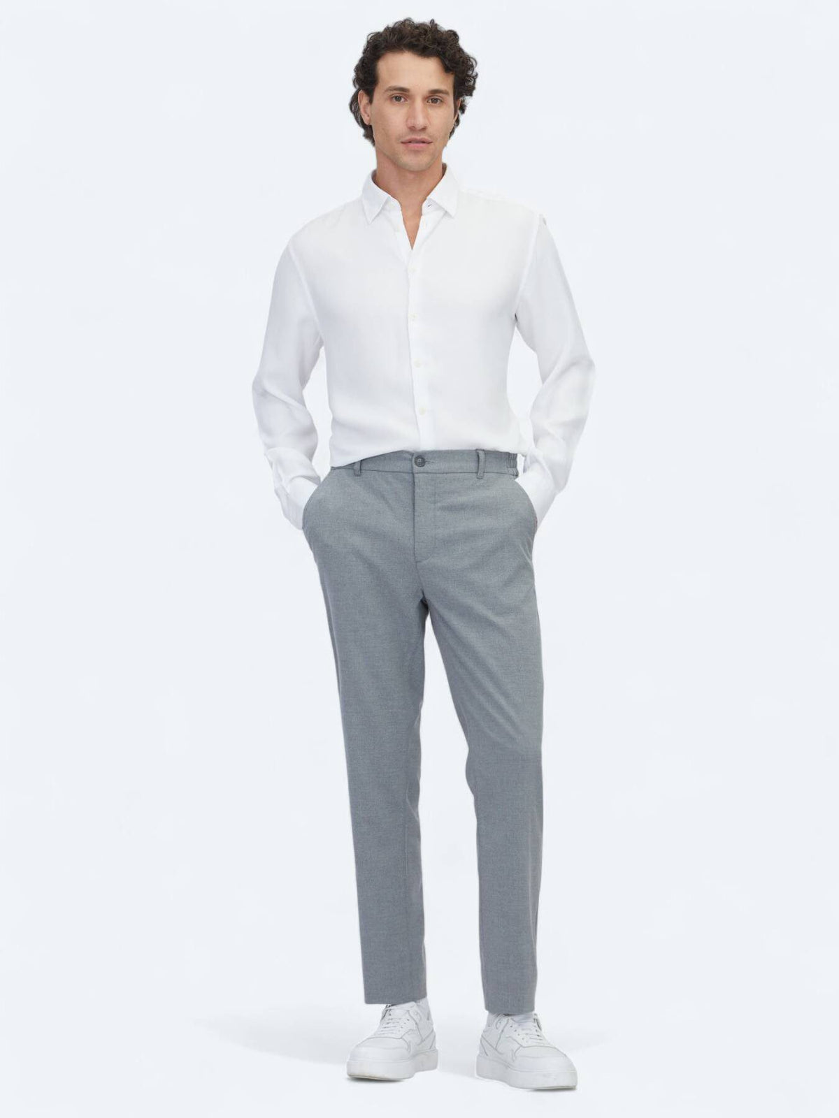 Grau Gewebte Jogginghose Casual Fit