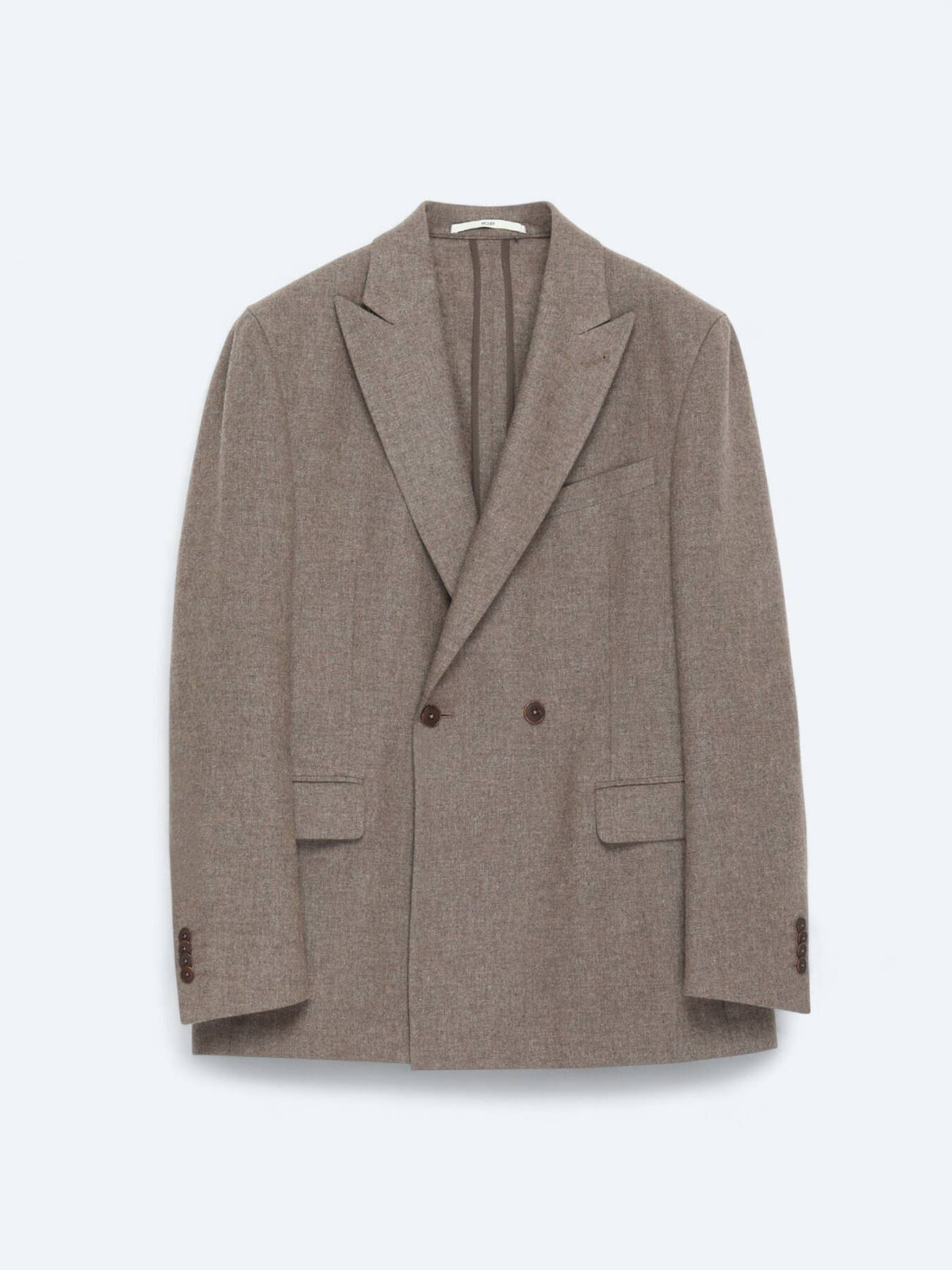 Braune Modern Fit Wollmischungsjacke