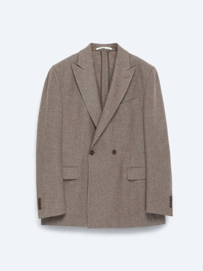 Braune Modern Fit Wollmischungsjacke