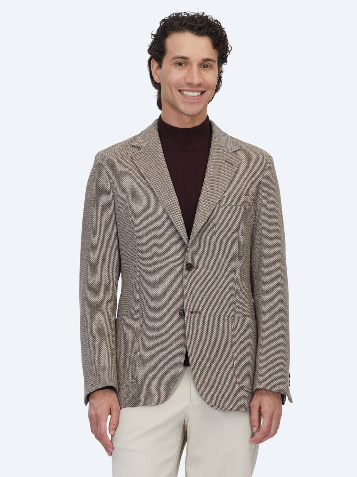 Hellbraune gemusterte moderne Wolljacke
