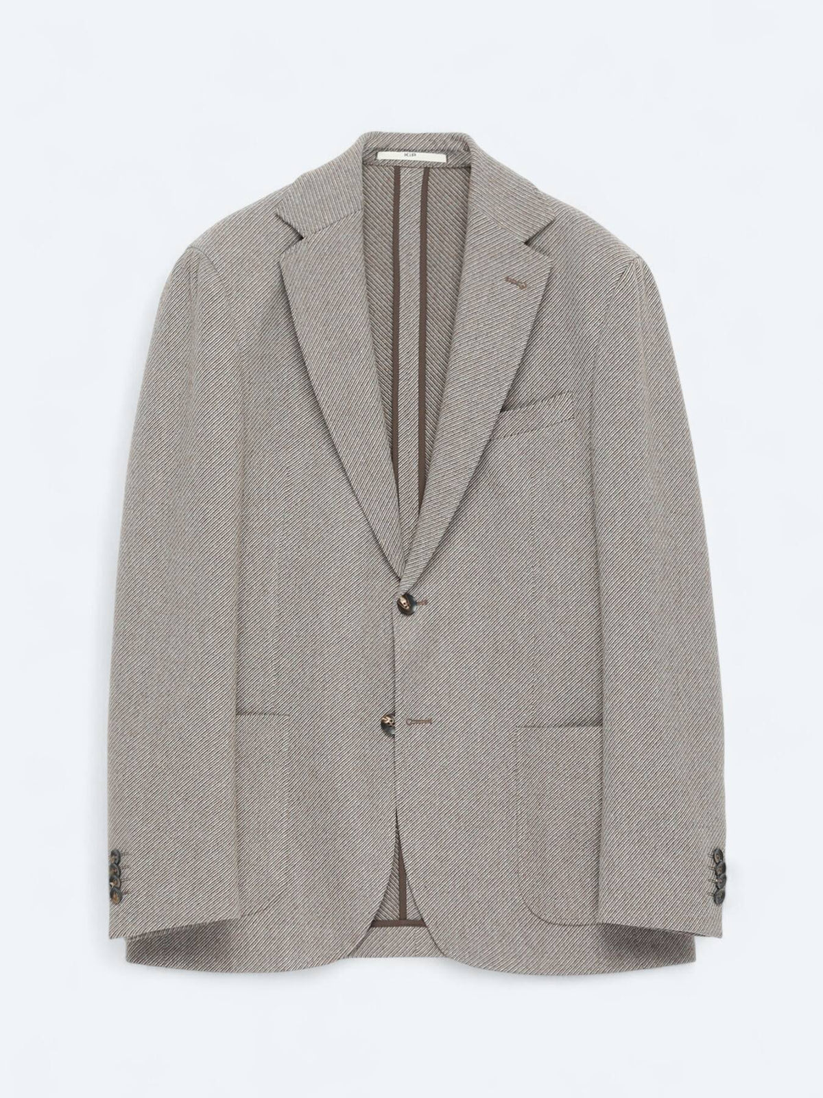 Hellbraune gemusterte moderne Wolljacke