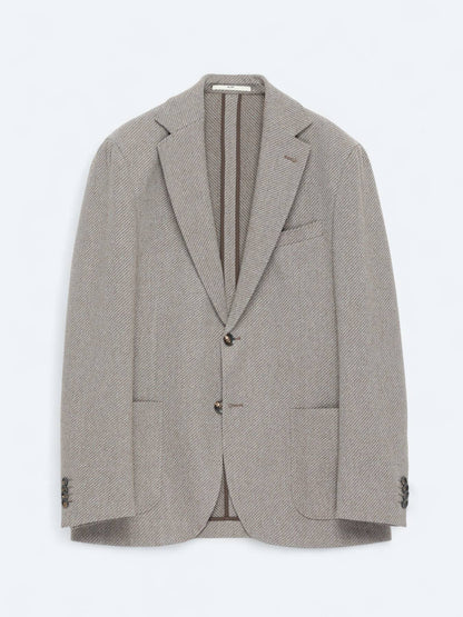 Hellbraune gemusterte moderne Wolljacke