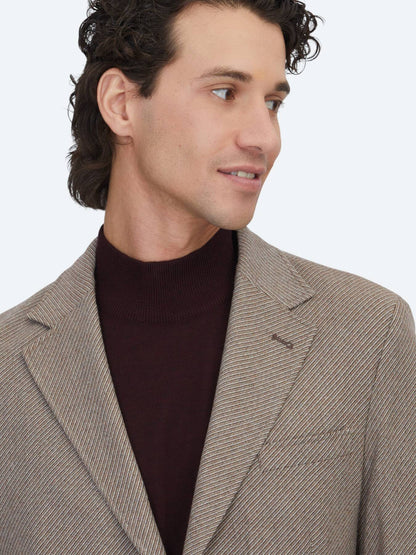 Hellbraune gemusterte moderne Wolljacke